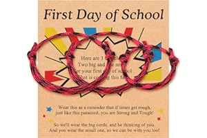 PINKDODO First Day of School Bracelet for 3 Mother Father Son Family Bracelets Back to School Gifts