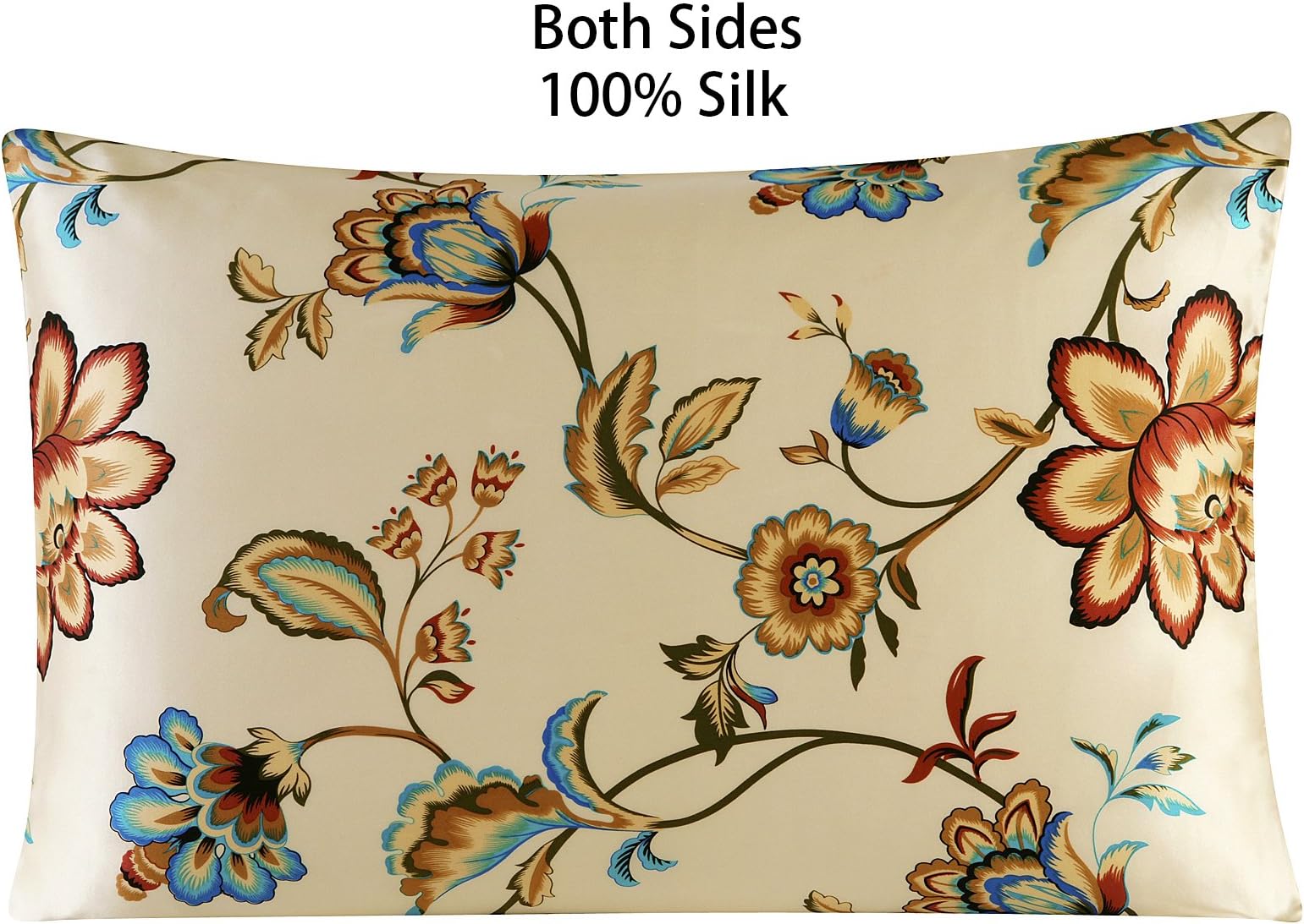 townssilk Both Side 100% Silk Pillowcase Queen Size Pillow Case Cover with Hidden Zipper pattern5