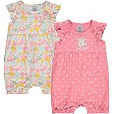 Cudlie 2-Pack Baby Girl Rompers – Soft Cotton, Everyday Comfort