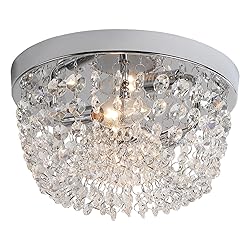 Sheenkarion Small Crystal Chandelier Flush Mount