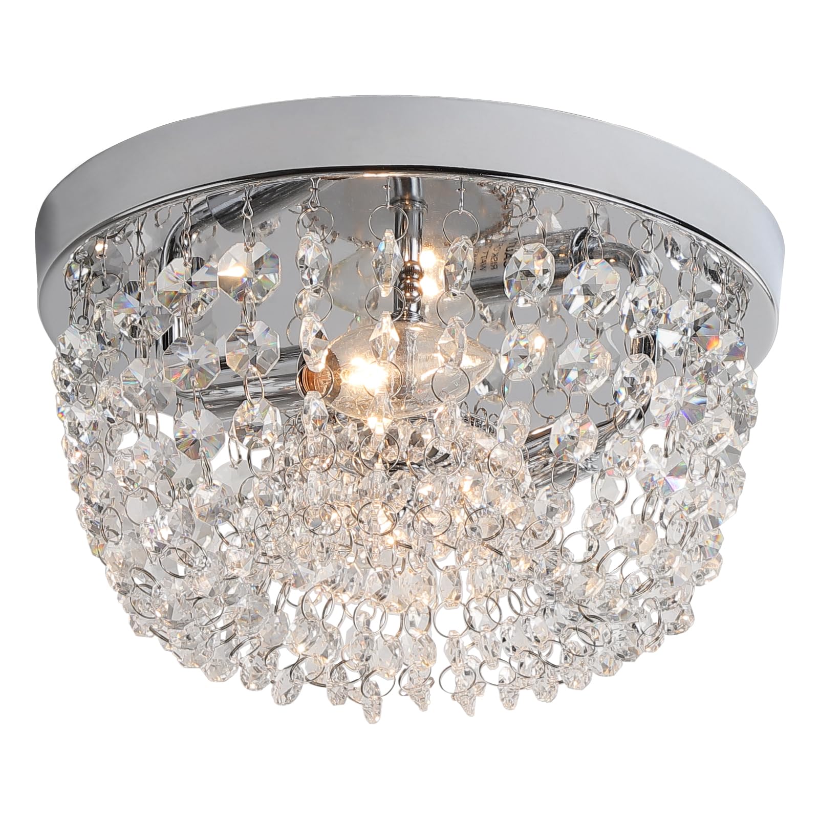 Sheenkarion Small Crystal Chandelier Flush Mount
