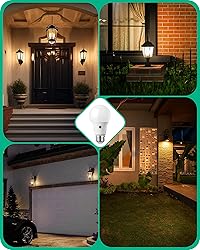 EDISHINE Dusk to Dawn Light Bulbs Outdoor, A19 LED