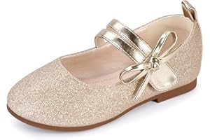 PANDANINJIA Naomi Girls Dress Shoes Mary Jane Ballet Flats Flower Girl Wedding Party Communion Shoes for Toddler Little Kid Big Kid