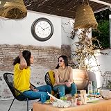 Crosstime 18 Inch Outdoor Clock with Thermometer Waterproof Bronze Garden Clock view 6