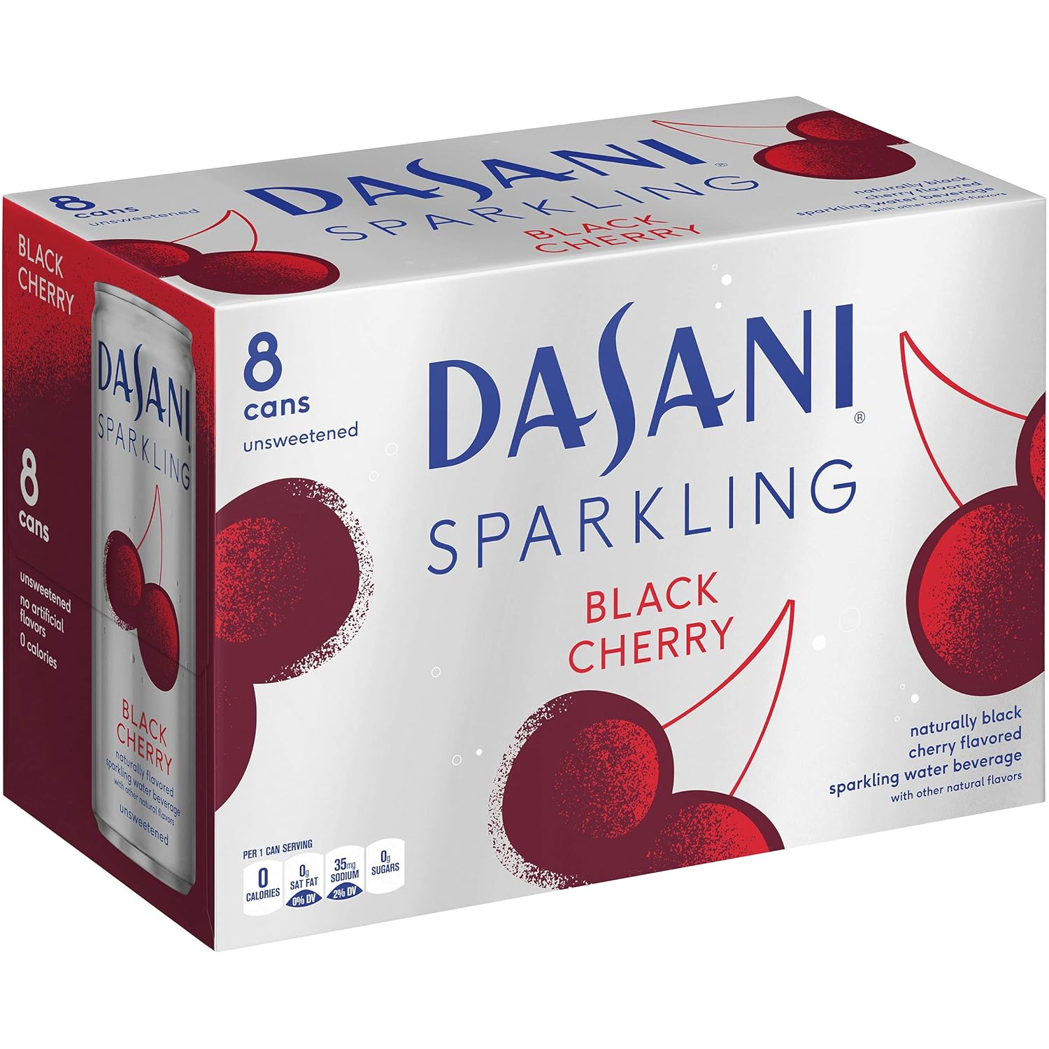 Dasani Black Cherry Sparkling Water, 12 Ounce (8 Cans)