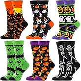 BISOUSOX Halloween Socks Women Pumpkin Skeleton Socks Crazy Funny Dress Novelty Cute Sock Halloween Gifts for Women Girls