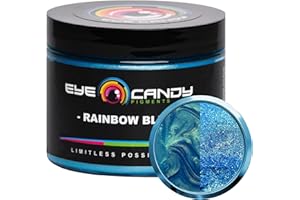 Eye Candy Mica Powder Pigment “Rainbow Blue” (50g) Multipurpose DIY Arts and Crafts Additive | Woodworking, Epoxy, Resin,Natural Bath Bombs, Paint, Soap, Nail Polish, Lip Balm
