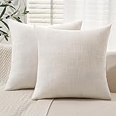 MIULEE Burlap Linen Throw Pillow Covers 20x20 Inch Set of 2 Cream White Christmas Decorative Pillows Modern Farmhouse Soft Accent Cushion Covers for Couch Sofa Bedroom Livingroom Home Decor