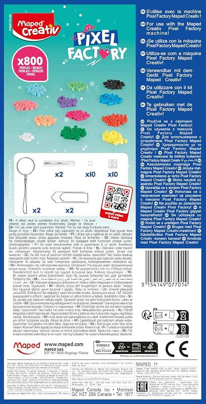 MAPED Pixel Factory, Set de Manualidades para Niñas, Crea Pulseras, Llaveros y Diseños Únicos con 800 Piezas de Colores, Kit Creativo para Jugar y Diseñar, Regalo Ideal para Niñas — foto 4 de 6