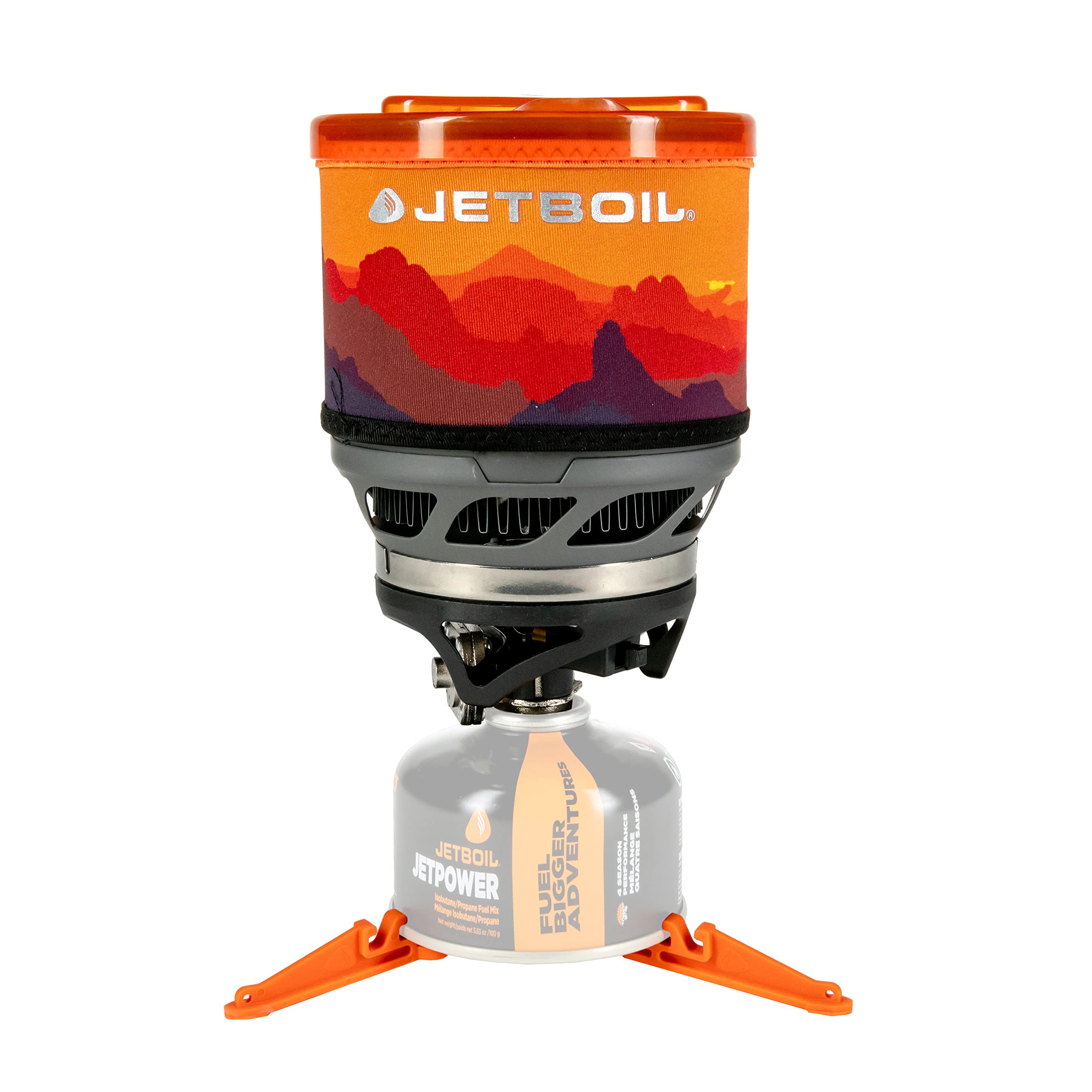 Jetboil MiniMo Camping and Backpacking Stove Cooking System with Adjustable Heat Control (Sunset) Image