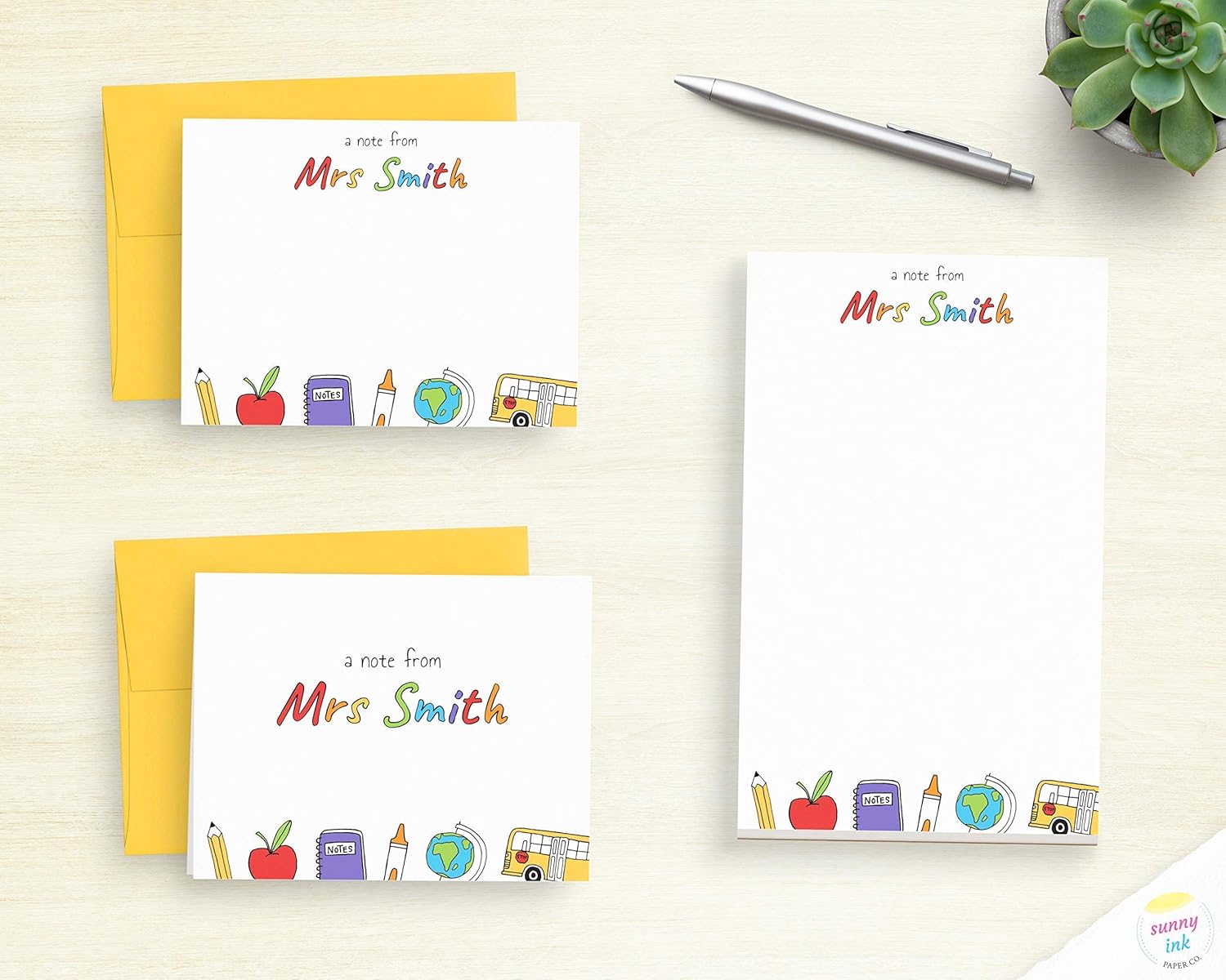 Personalized Stationery For Kindergarten Teacher Colorful