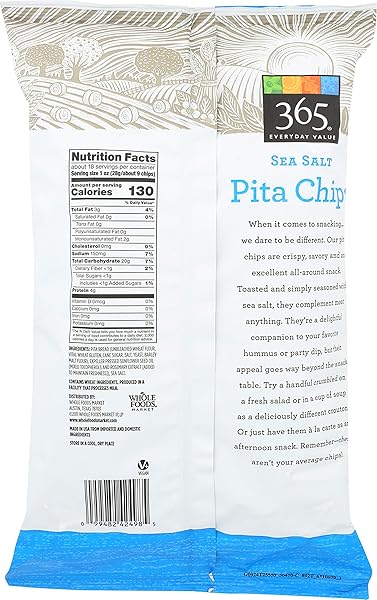 365 EVERYDAY VALUE, PITA CHIPS, SEA SALT, 18 OZ