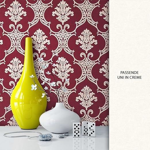 Téléchargement gratuit Images Newroom Papier Peint Intisse Beige Rouge De Traditionnelle Baroque actualisé salutations