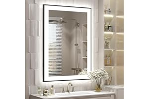 CHARMOR 20x28 Framed LED Bathroom Mirrror for Wall, Dimmable LED Vanity Mirror with Lights, Backlit and Front Lighted, Anti-Fog (Horizontal/Vertical)