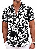 COOFANDY Mens Unique Pattern Hawaiian Shirt Beach