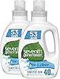 Seventh Generation Concentrated Laundry Detergent, Free & Clear Unscented, 40 oz, Pack of 2 (106 Loads)