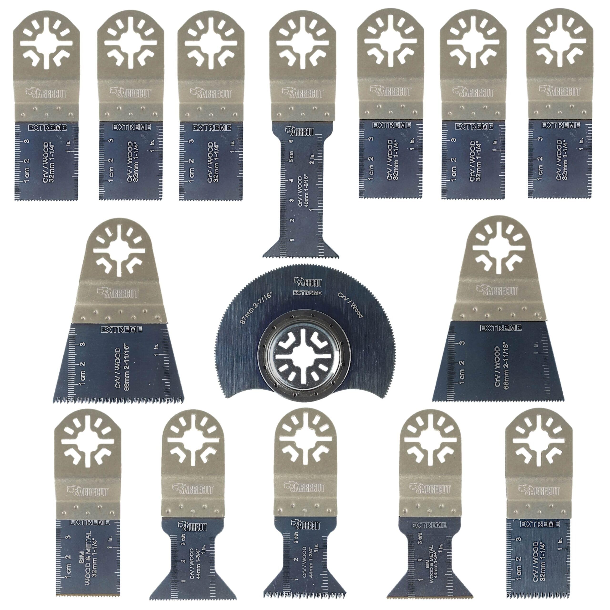 15 x SabreCut PRK15A Mix Blades Compatible with Bosch Fein (Non-StarLock) Makita Milwaukee AEG Batavia Einhell Ergotools Hitachi Parkside Ryobi Worx Workzone Multitool Multi Tool Accessories