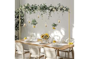 Babenest Over The Table Rod Stand with Clamps Adjustable 47"-98'' Length 9"-40" Height, Metal Flower Hanging Table Arch Stand