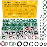 NBRINGO 265 Pcs Automotive AC O Ring &amp; Gasket Seal Kit for R134a Systems | Durable A/C Compressor Port Seal Washer Kit with Line Seals, Bonded Washers, Condenser &amp; Hose Gaskets for Long-Lasting Perf