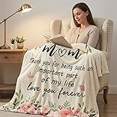 Horaldaily Mom Flannel Blanket Throw, Pink Floral Soft Fuzzy Plush Cozy Fleece Blankets for Couch Sofa Bed Lounging, Ideal Gifts for Mom Mom's Birthday Christmas from Daughter Son, 50x60