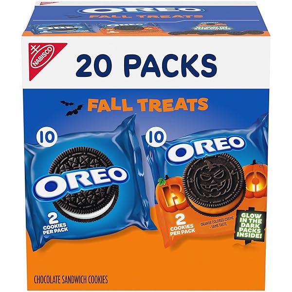 OREO BOO! FALL TREATS TRICK OR TREAT HALLOWEEN COOKIES VARIETY PACK, 20 SNACK PACKS (20 COOKIES PER PACK)