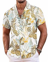 COFOANDY Mens Floral Print Shirts Casual Button Up