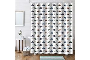 YOOOAHU Boys Bathroom Monster Truck Shower Curtain 72x72 with 12 Hook, Kids Bathroom Decor Cool Monster Truck Shower Curtains Waterproof Polyester Cartoon Car Curtain for Bath Restroom Bedroom Home Decoration