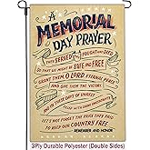 Kmxzint Memorial Day Garden Flag 12x18 Inch 3Ply Double Sided 4th of July Flag Independence Veterans Day Freedom Flag Outdoor Patriotic House Yard Holiday Decoration Banner Gift, Black