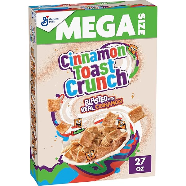 CINNAMON TOAST CRUNCH BREAKFAST CEREAL, CRISPY CINNAMON CEREAL,...