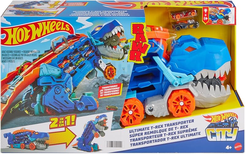 City Transporteur T-Rex et 2 Voitures Métal