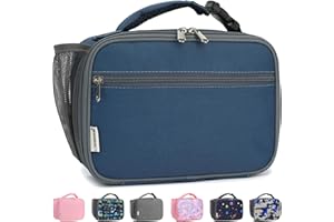 GYEUKHAM Insulated Lunch Box for School, Thermal Reusable Durable Freezable Lunch Bags for Kids Boys Girls Men Women - Small Soft Cooler Portable Lunch Tote Kit for Work Picnic Travel,Cyan