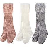 BOOPH Girls Tights Baby Toddler Cable Knit Cotton Footed Leggings Stocking Pants