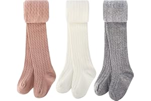BOOPH Girls Tights Baby Toddler Cable Knit Cotton Footed Leggings Stocking Pants