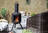 La Hacienda Barola Steel Chiminea Patio Heater Black - Modern Design view 5