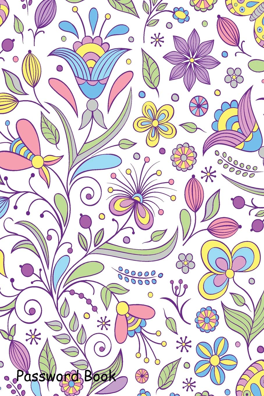 Password Book: Include Alphabetical Index With Abstract Flowers