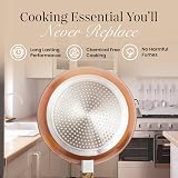 Nuovva Non Stick Pots and Pans Set 15pc Induction Copper Finish view 6