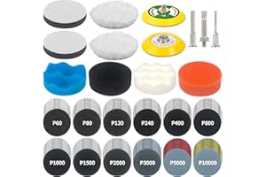 133 PCS Sanding Disc Drill Polishing Kit Sanding Attachment, 3 Inch Wet Dry Headlight Restoration Kit, Hook and Loop Sandpape