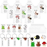 20 Set Employee Appreciation Gifts Bulk for Coworkers Thank You Staff Gift Mixed Animal Pun Keychains Thank You Cards Organza