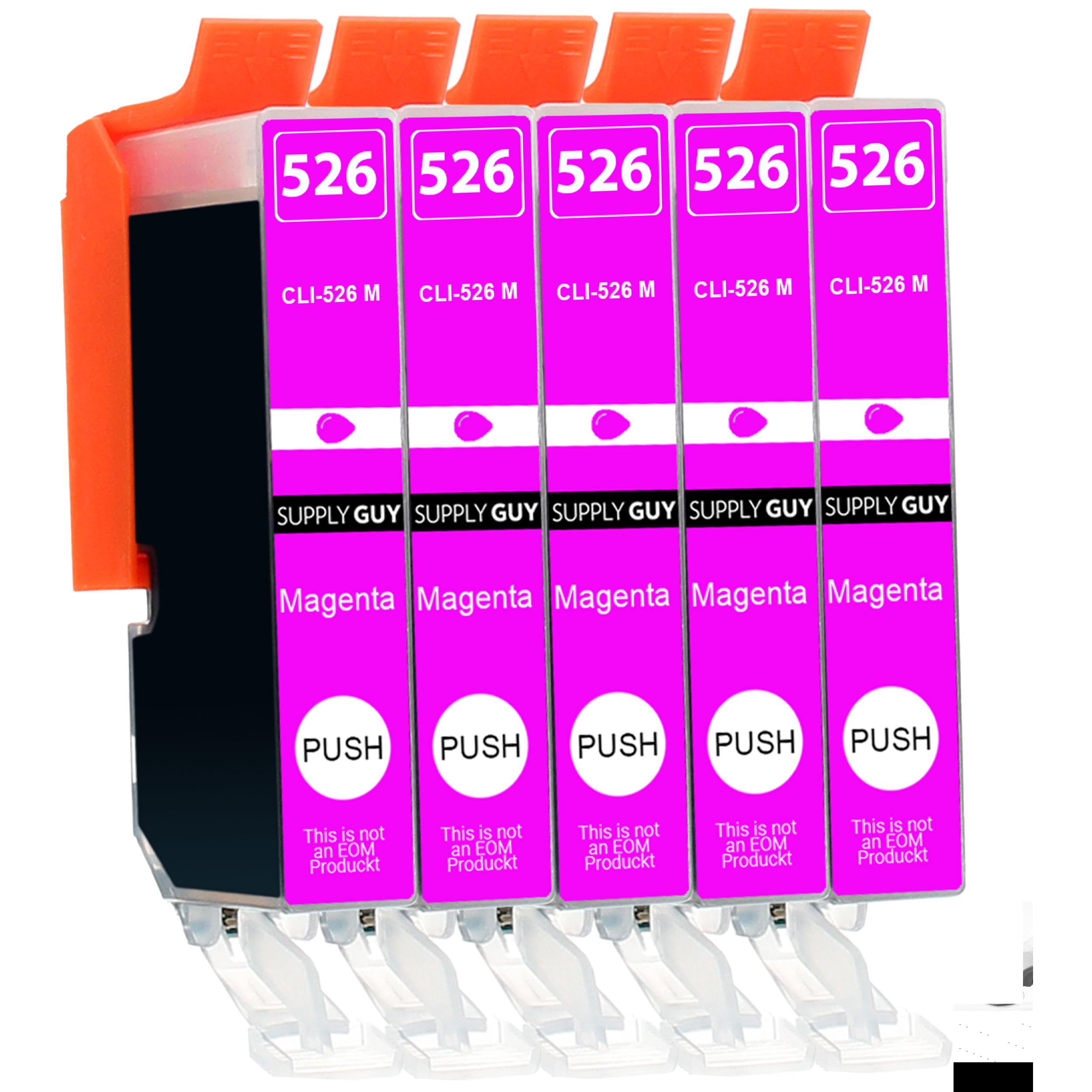 Supply Guy 5 Ink Cartridges compatible with Canon CLI-526 Magenta for Pixma IP4850 IP4950 IX6550 MG5140 MG5150 MG5200 MG5240 MG5250 MG5300 MG5340 MG5350 MG6150 MG6250 MG8150 MG8240 MG8250 MX715 MX885