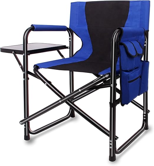 tall directors chair with side table