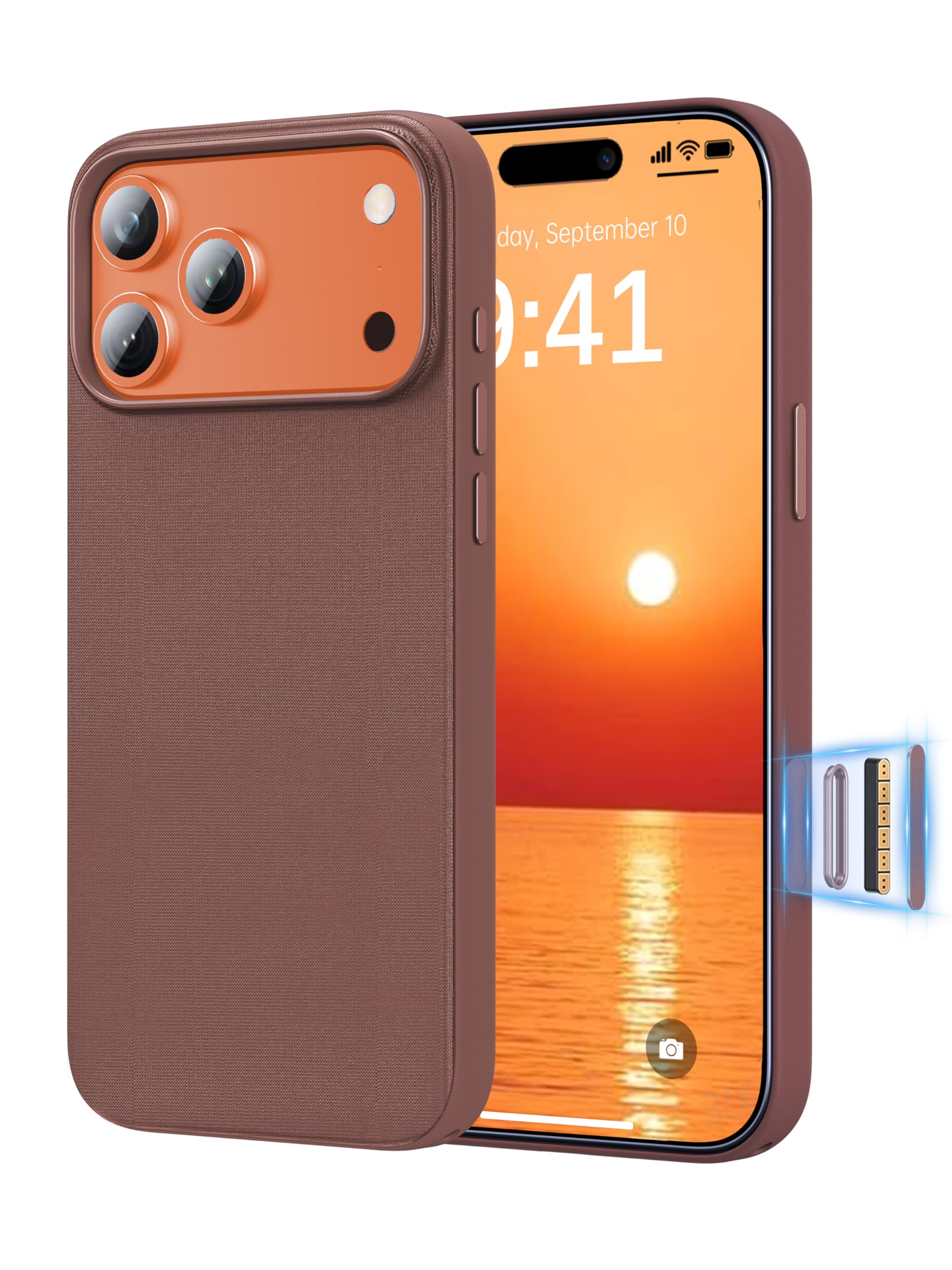 Photo 1 of RIOBIO for iPhone 17 Pro Max Case TechWoven[Compatible with MagSafe][Camera Control Cover] Protective Premium Tech Woven Fabric, Slim Magnetic Phone Cover for iPhone17 Promax, Woven Sienna