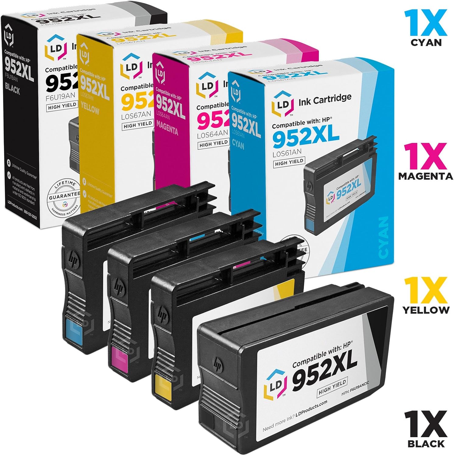 4pk Compatible 952XL 952 XL Ink Cartridge For OfficeJet Pro 7720 7730