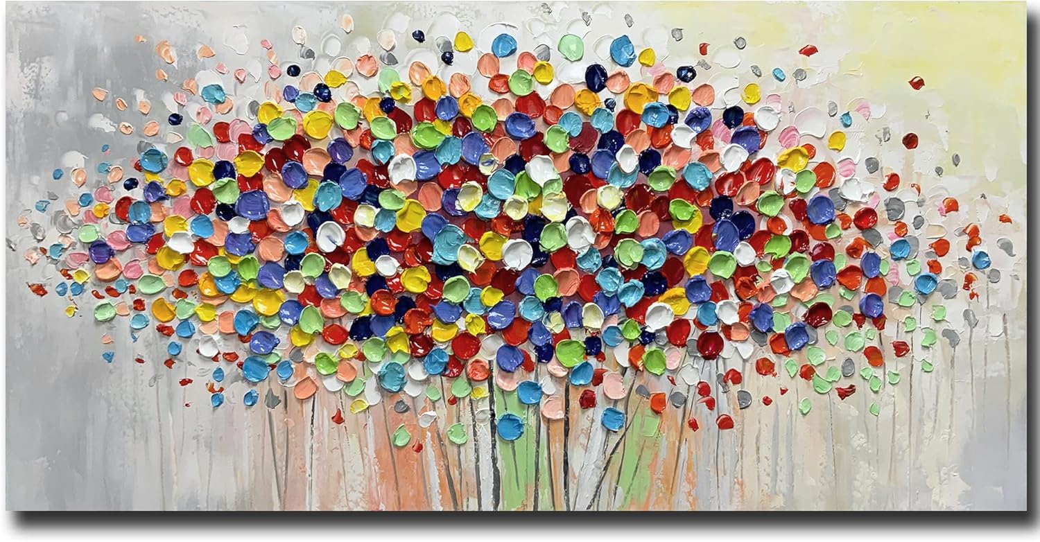 Paintings - ART8YUQI Paintings - Modern Abstract Painting Colorful Tree 3D Wall Art Home Decorations Paintings On Canvas for living room office Decoration 24x48 Inch