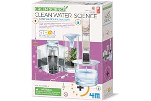 4M: Green Science: Clean Water Science - DIY Mini Water Filtration & Desalination Plant Kit, Solar Powered, STEM Experiment Activity, Kids Ages 5+