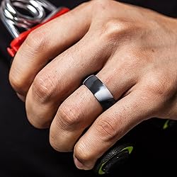 ThunderFit Men's Patterned Silicone Rings, 8mm Wide