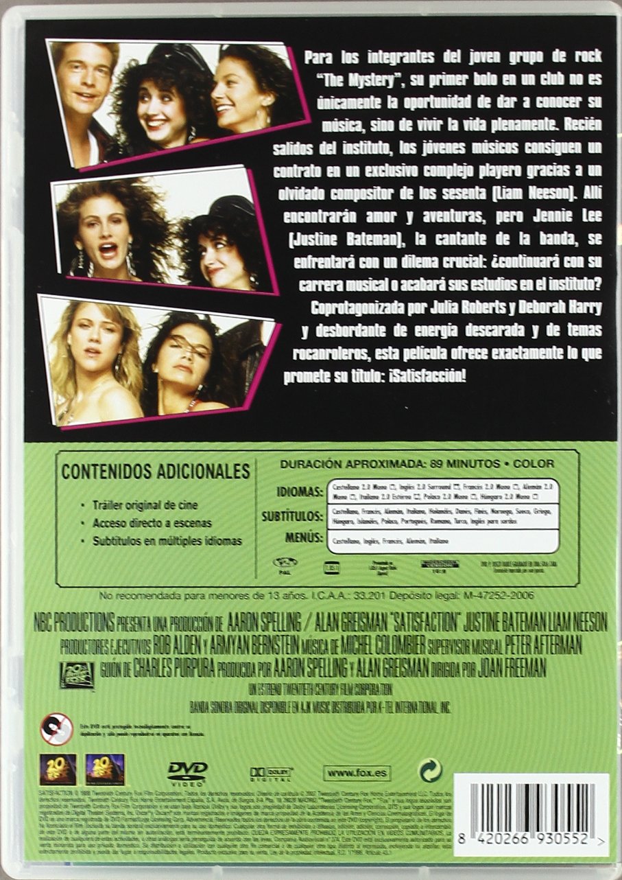 Satisfaction Amazoncouk Justine Bateman Liam Neeson Trini Satisfaction Amazoncouk Justine Bateman Liam Neeson Trini