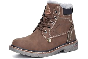 Mishansha Boy's Girl's Winter Snow Boots Waterproof Kids Hiking Boots Cold Weather Outdoor Fur Lined Warm Walking Boot Shoes