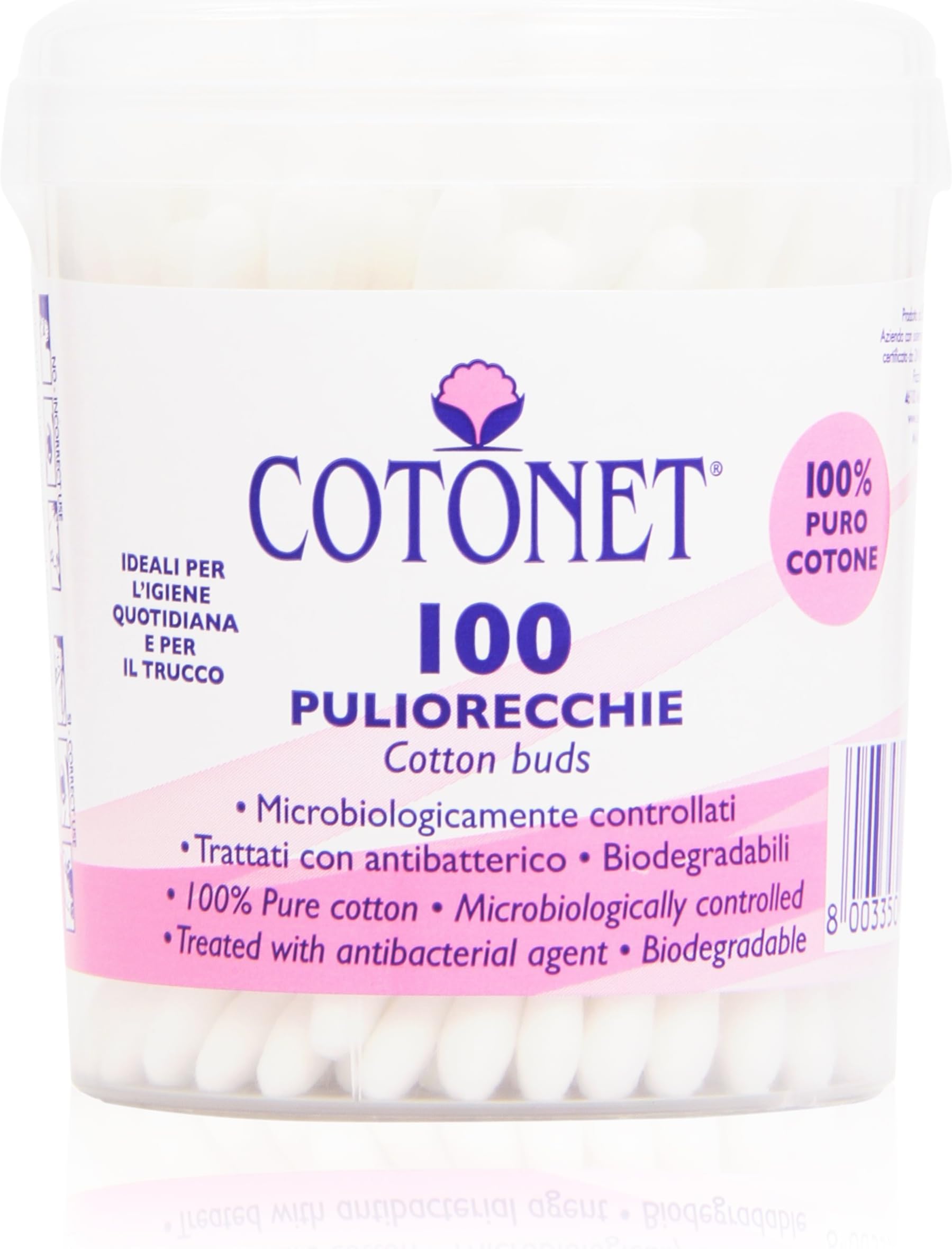Cotonet – Cotton Sticks, Ear Sticks with 100% Pure Cotton – 100 Pieces