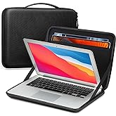 FINPAC Hard Laptop and Tablet Sleeve Case for 13.6-inch MacBook Air M4 A3241 2025 M3 A3113 2024, 14-inch MacBook Pro M5/M4/M3 2025-2021, Laptop 13", Surface Pro 12", iPad, Shockproof Briefcase, Black