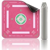 2F22E Pink Mahjong Mat for Table 32.4" x 32.4", Non-Slip Mah Jongg Mat | Noise Reduction American Mahjong Table Cover with Rubber Base, Game Mat for Poker, Card Games, Board Games, Dominoes